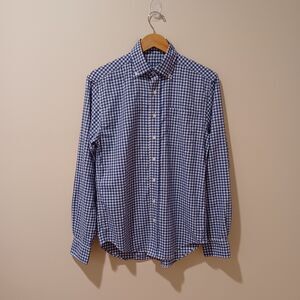 Sunswell Mens Anywhere Performance Shirt UPF Quick Dry Blue Check Button Front S